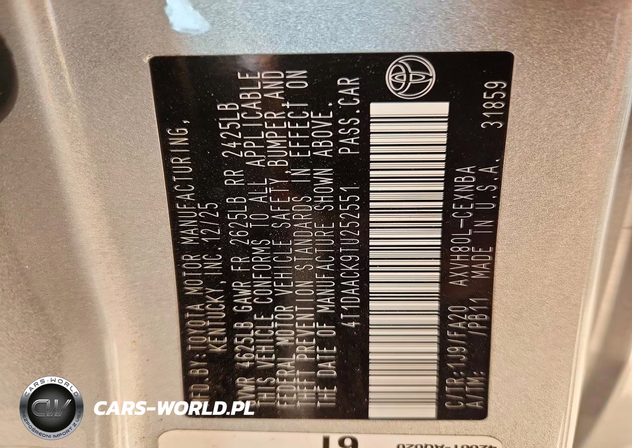 2026 Toyota Camry Le VIN:4T1DAACK9TU252551 - 13