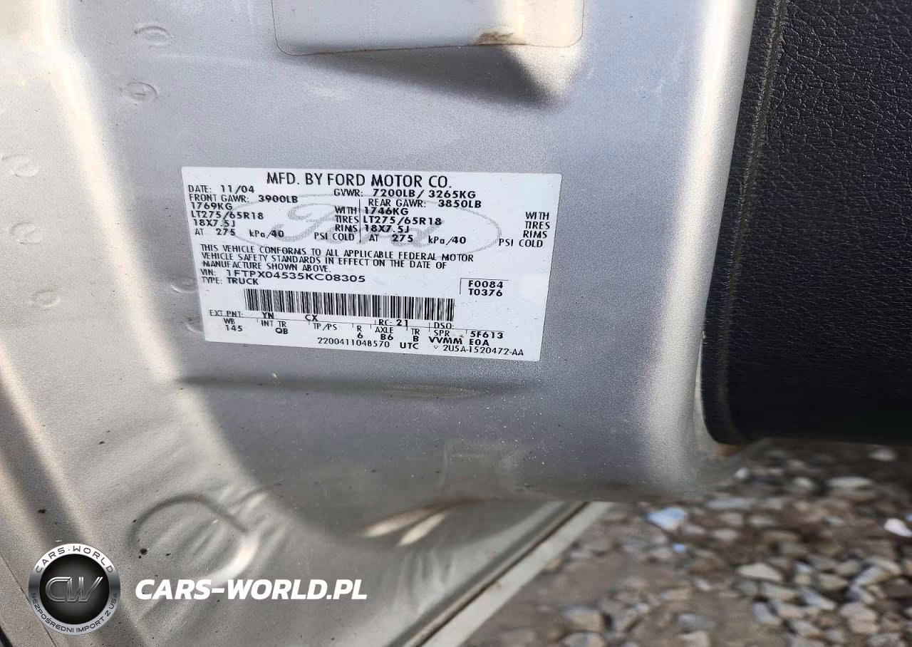 2005 Ford F150 Super Cab VIN:1FTPX04535KC08305 - 12