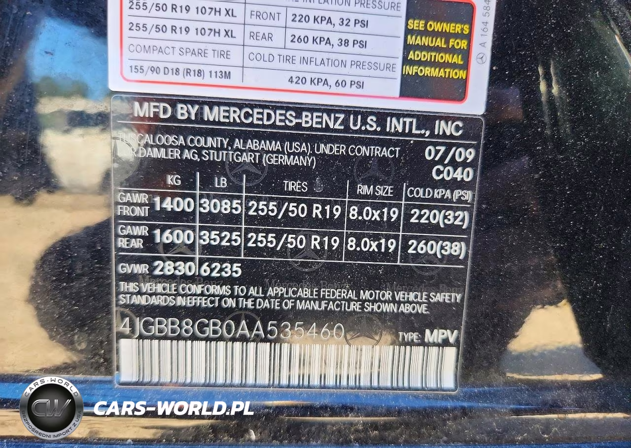2009 Mercedes-Benz Ml 350 4Matic VIN:4JGBB8GB0AA535460 - 13