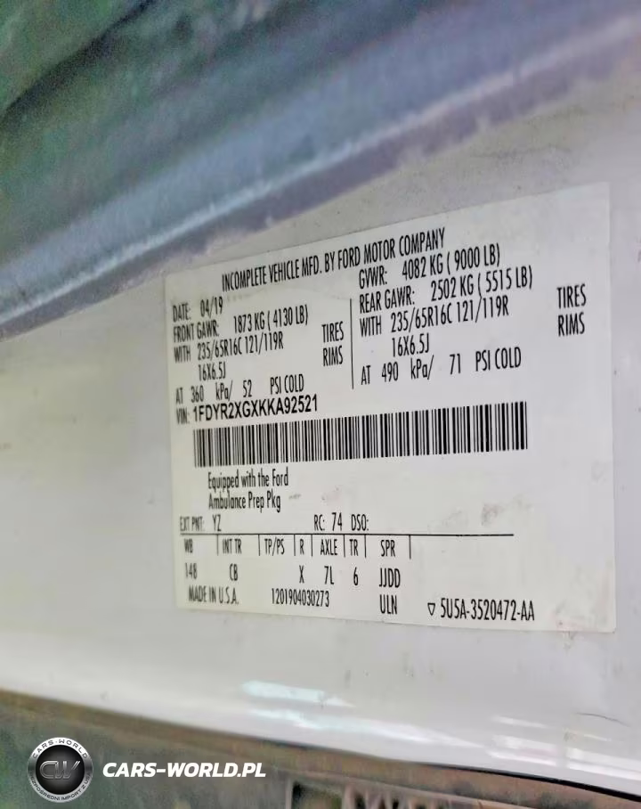 2019 Ford Transit Delivery Van VIN:1FDYR2XGXKKA92521 - 13