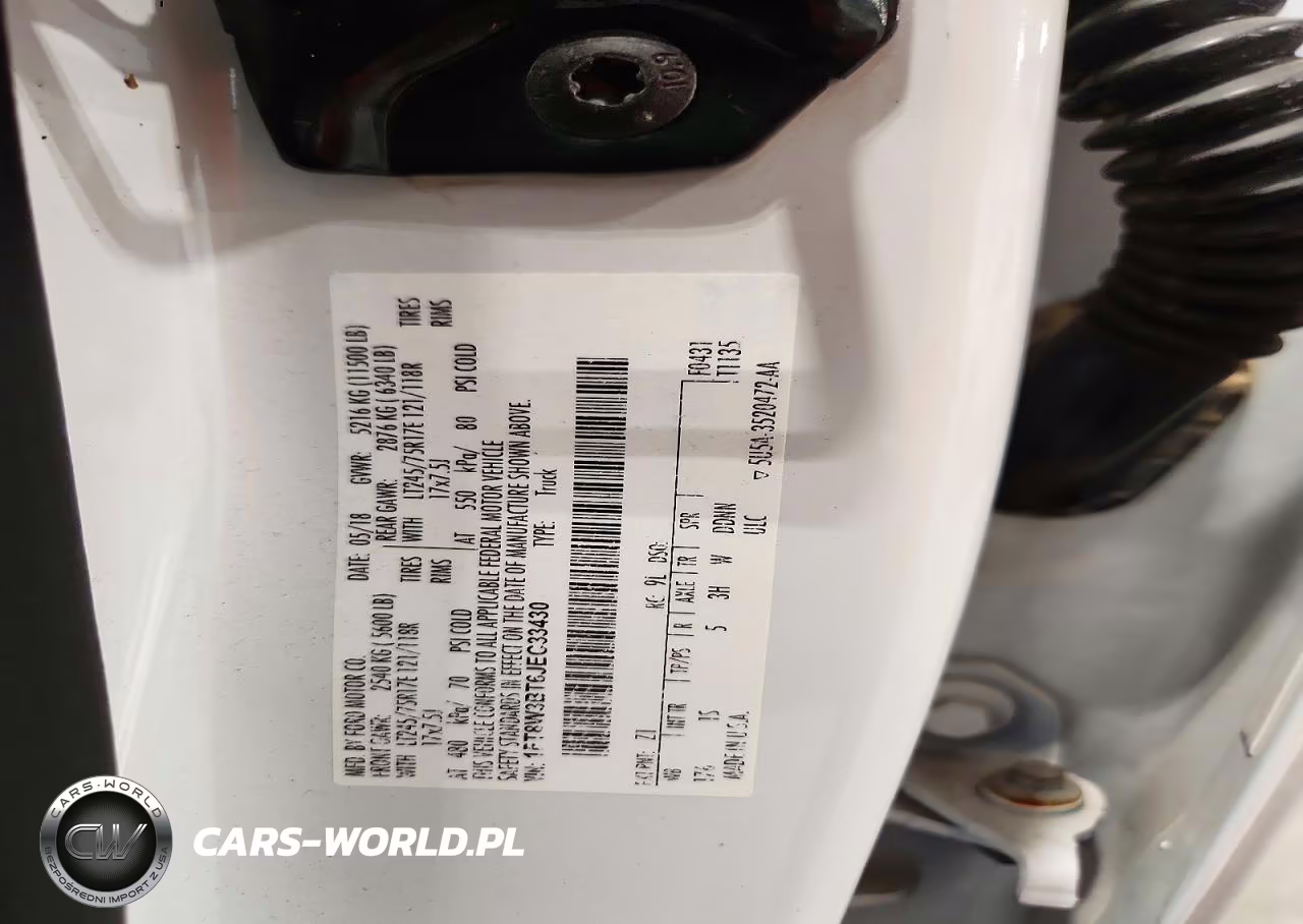 2018 Ford F350 Super Duty VIN:1FT8W3BT6JEC33430 - 12