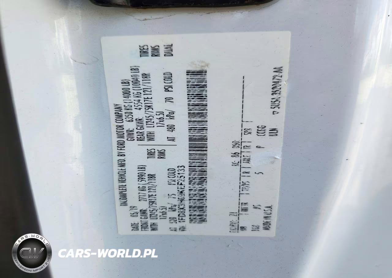 2019 Ford F350 Super Duty VIN:1FD8X3H69KEF25133 - 12