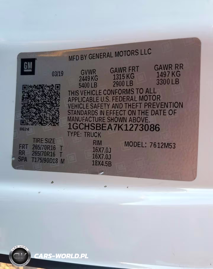 2019 Chevrolet Colorado VIN:1GCHSBEA7K1273086 - 12