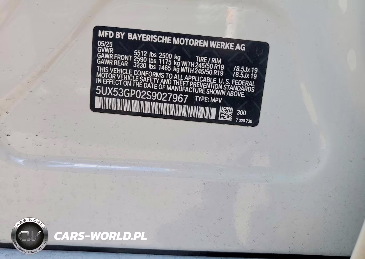 2025 BMW X3 30 xDrive VIN:5UX53GP02S9027967 - 12