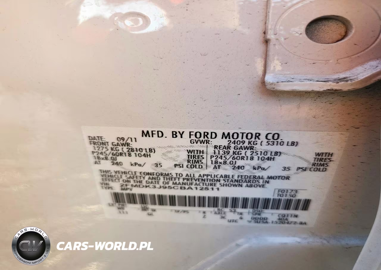 2012 Ford Edge Sel VIN:2FMDK3J95CBA12511 - 12