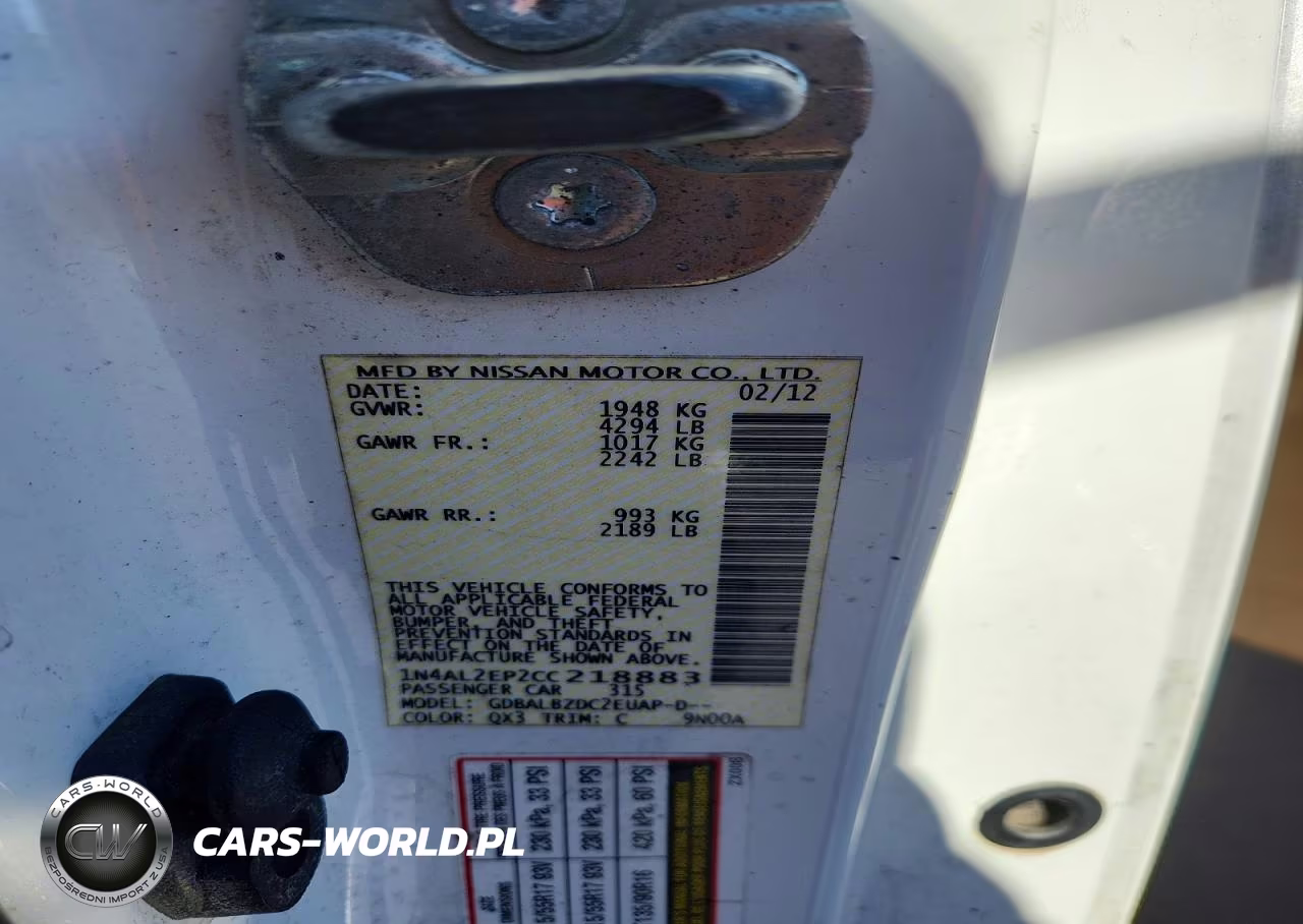 2012 Nissan Altima S VIN:1N4AL2EP2CC218883 - 12