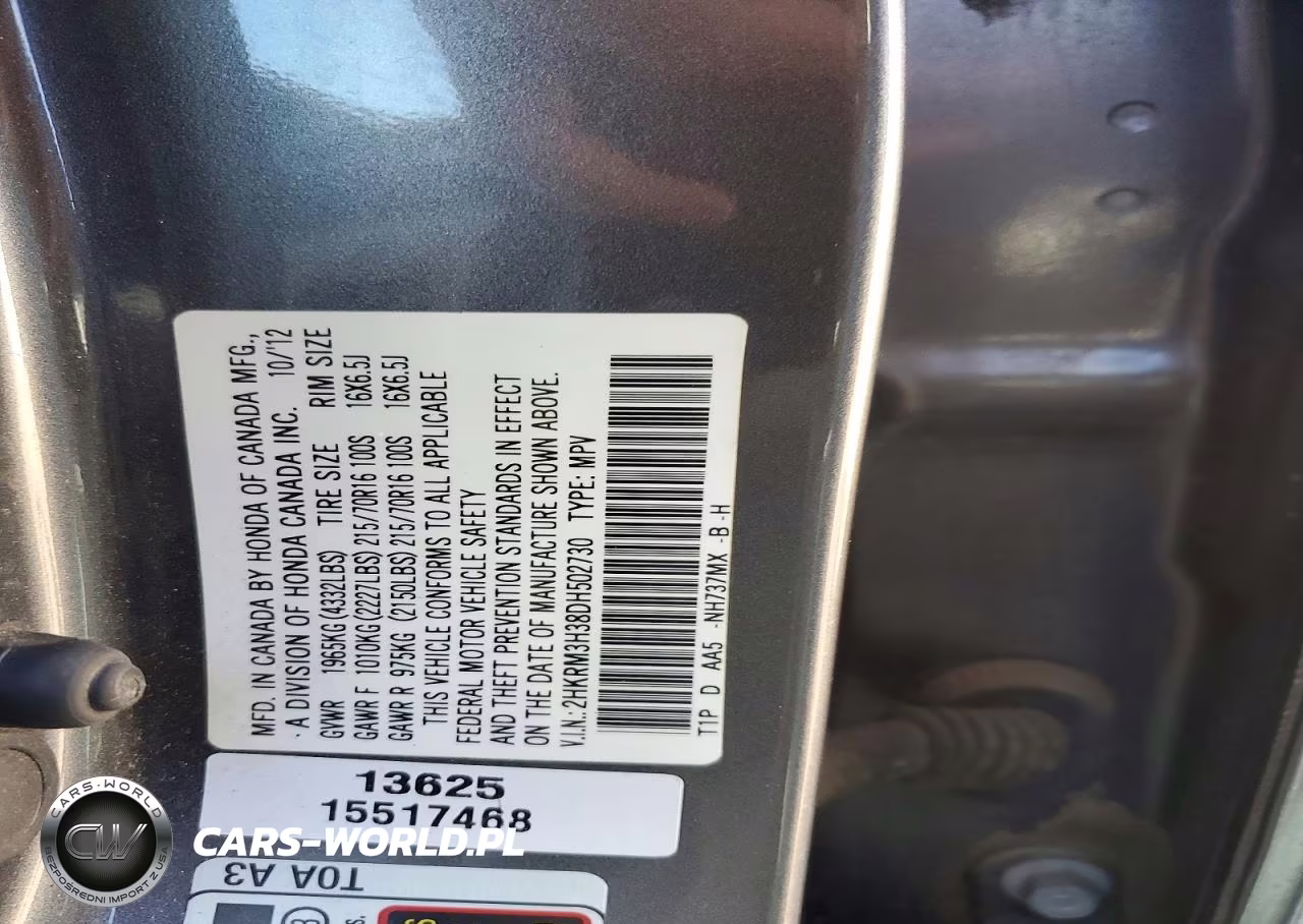2013 Honda Cr-V Lx VIN:2HKRM3H38DH502730 - 12