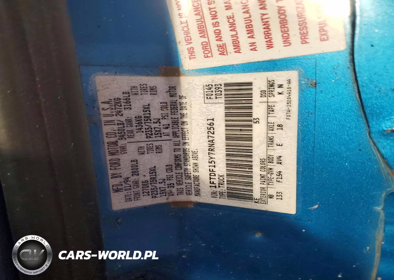 1994 Ford F150 VIN:1FTDF15Y7RNA72561 - 12