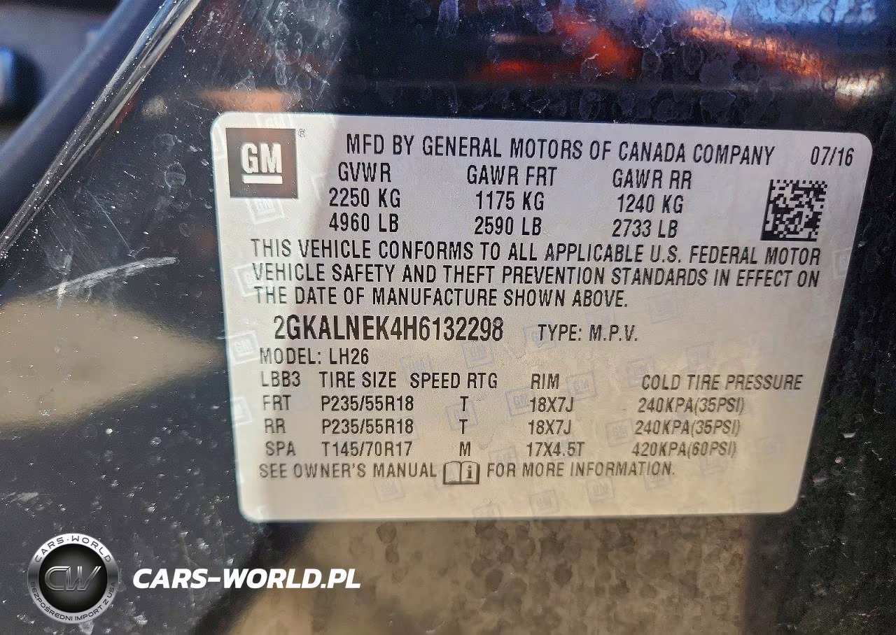 2017 GMC Terrain Sle VIN:2GKALNEK4H6132298 - 13