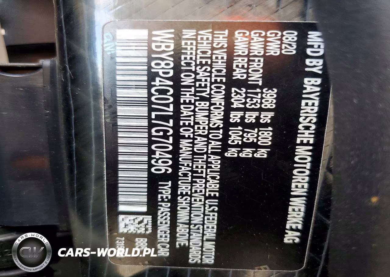 2020 BMW I3 Rex VIN:WBY8P4C07L7G70496 - 12