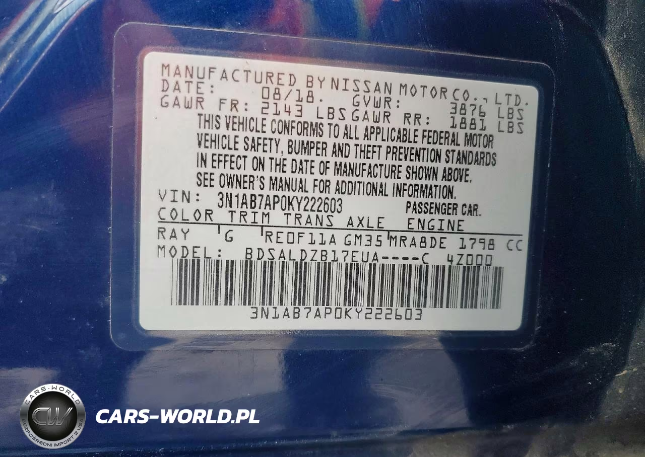 2019 Nissan Sentra Sv VIN:3N1AB7AP0KY222603 - 12