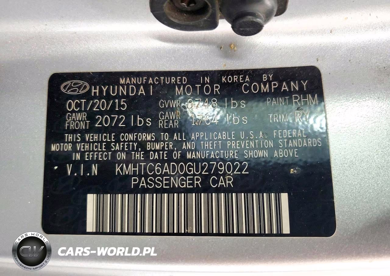 2016 Hyundai Veloster Base VIN:KMHTC6AD0GU279022 - 12