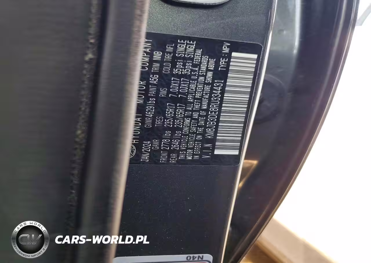 2024 Hyundai Tucson Sel VIN:KM8JB3DE8RU334431 - 12