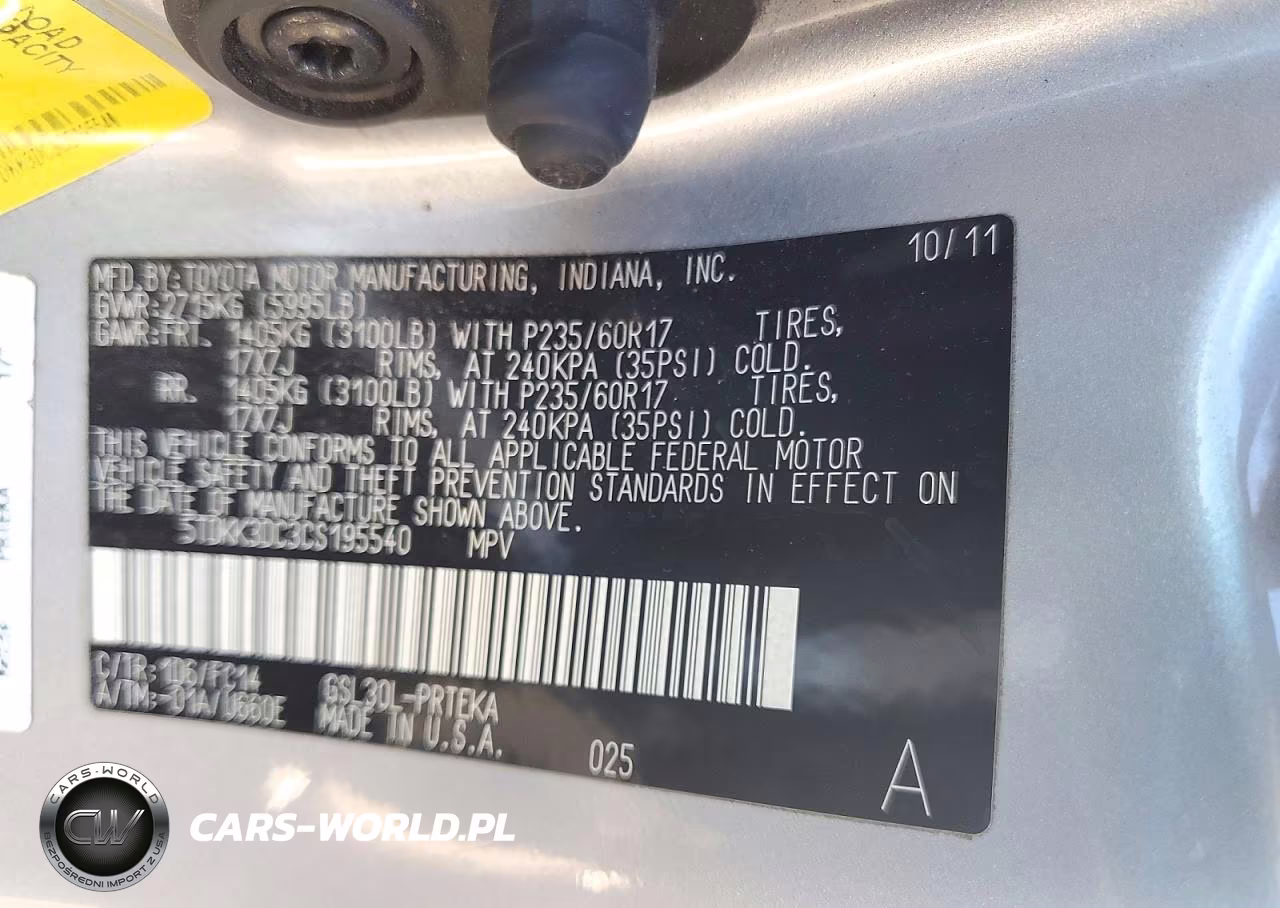 2012 Toyota Sienna Le VIN:5TDKK3DC3CS195540 - 13