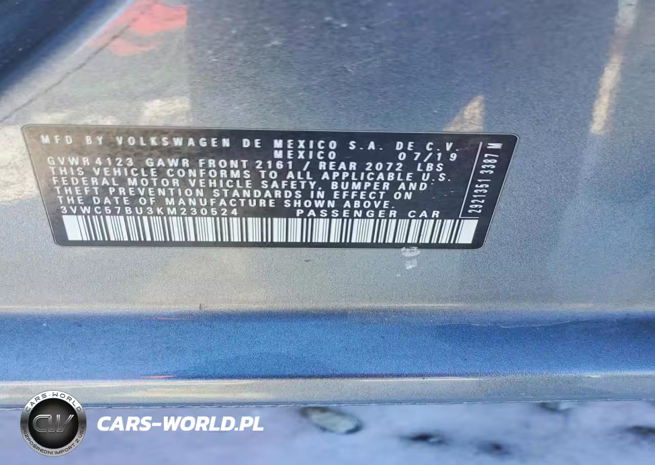 2019 Volkswagen Jetta S VIN:3VWC57BU3KM230524 - 12