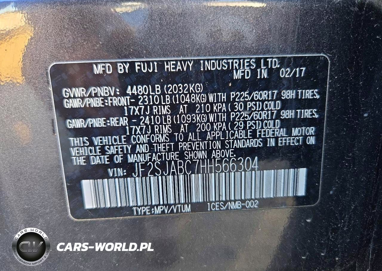 2017 Subaru Forester 2.5I VIN:JF2SJABC7HH566304 - 13