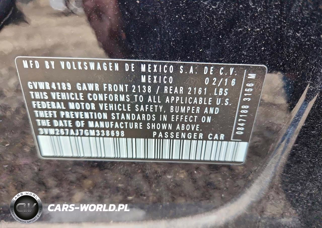 2016 Volkswagen Jetta S VIN:3VW267AJ7GM338698 - 12