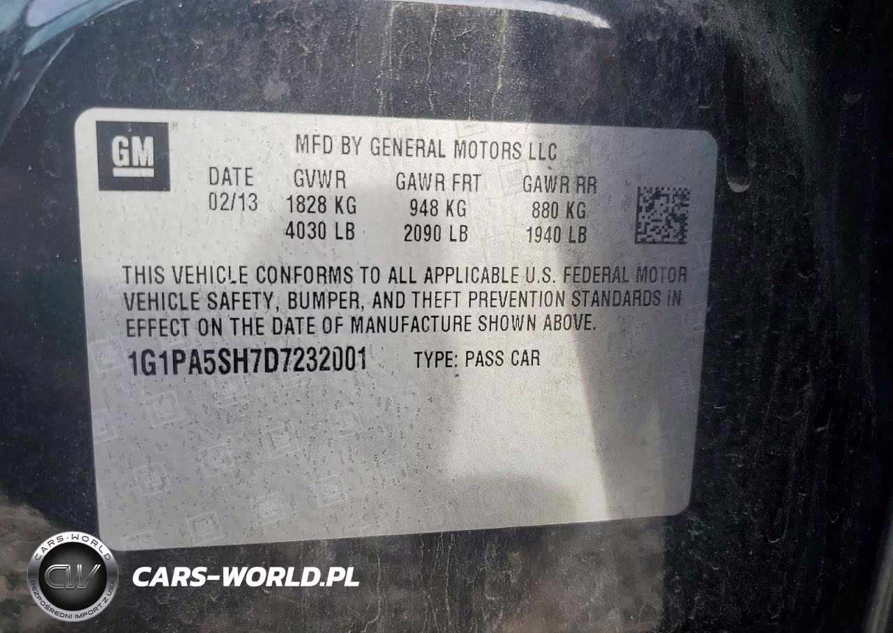 2013 Chevrolet Cruze Ls VIN:1G1PA5SH7D7232001 - 12