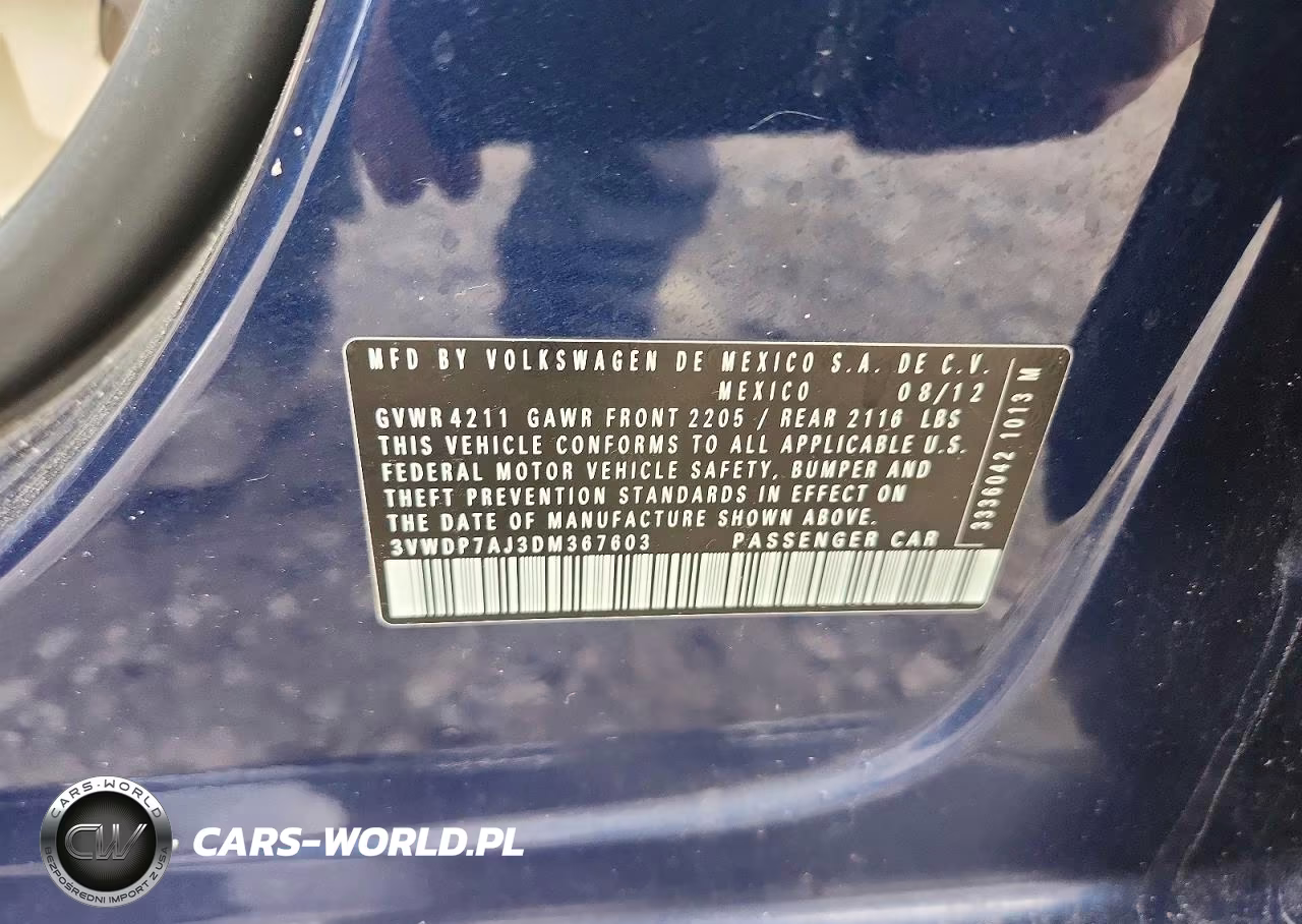 2013 Volkswagen Jetta Se VIN:3VWDP7AJ3DM367603 - 12