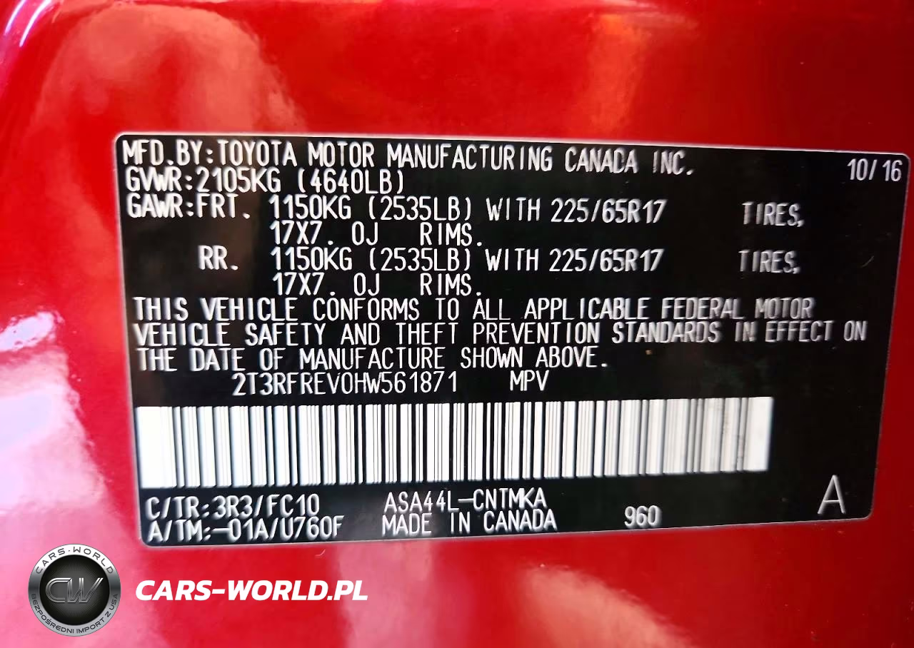 2017 Toyota Rav4 Xle VIN:2T3RFREV0HW561871 - 13