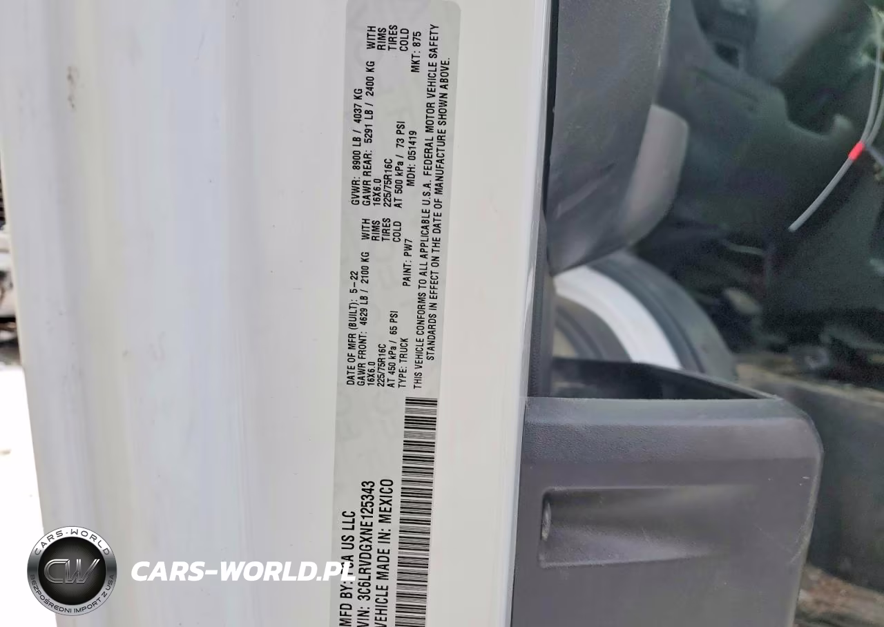 2022 Ram Promaster 2500 High Roof 159 Wb VIN:3C6LRVDGXNE125343 - 13