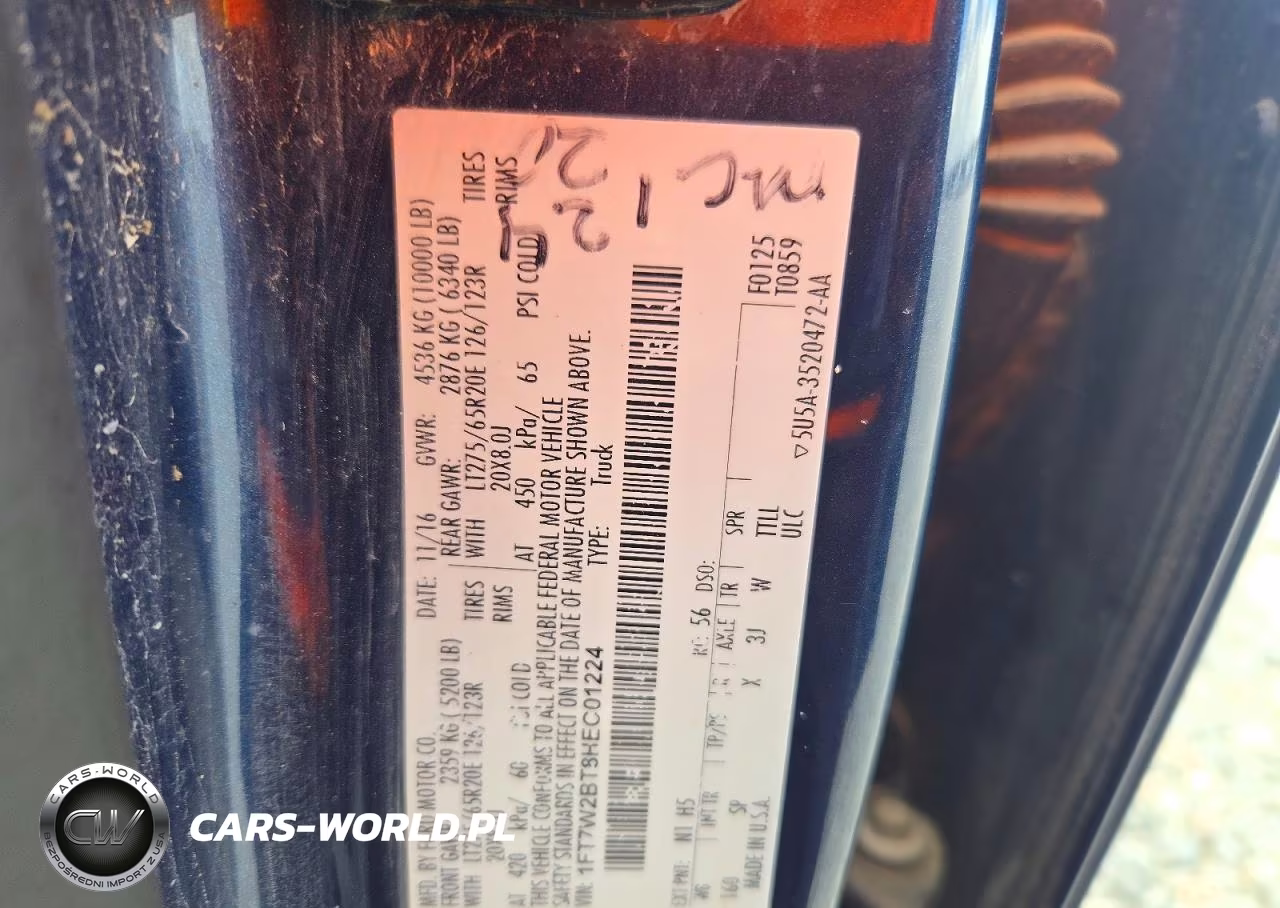 2017 Ford F250 Super Duty VIN:1FT7W2BT8HEC01224 - 12