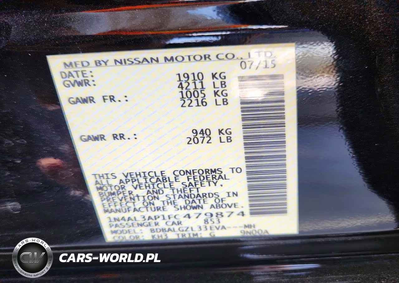 2015 Nissan Altima 2.5 S VIN:1N4AL3AP1FC479874 - 13