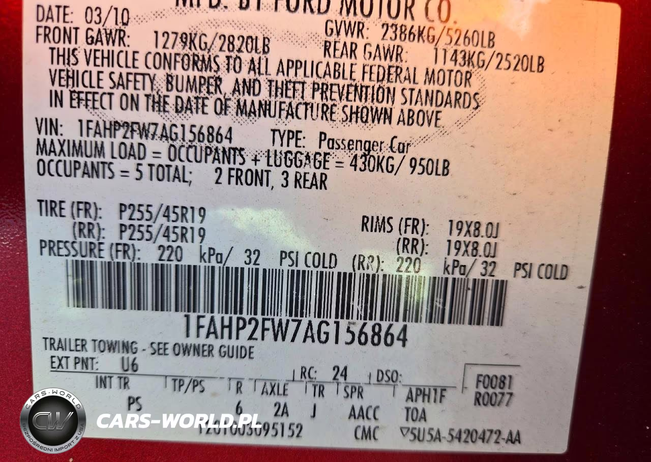 2010 Ford Taurus Limited VIN:1FAHP2FW7AG156864 - 12