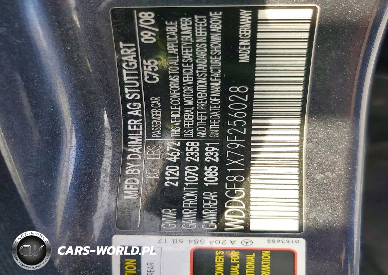 2009 Mercedes-Benz C 300 4Matic VIN:WDDGF81X79F256028 - 12