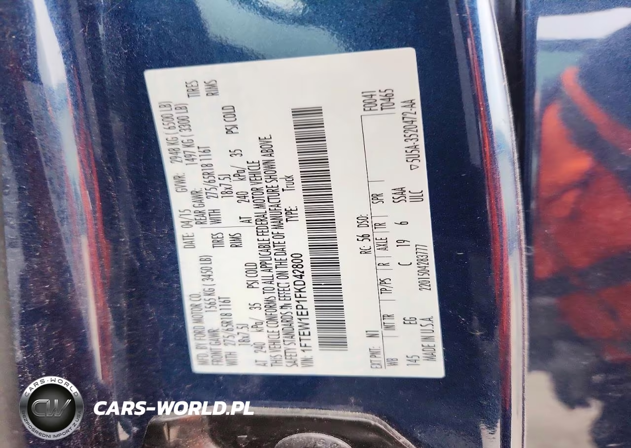 2015 Ford F150 Supercrew VIN:1FTEW1EP1FKD42800 - 13