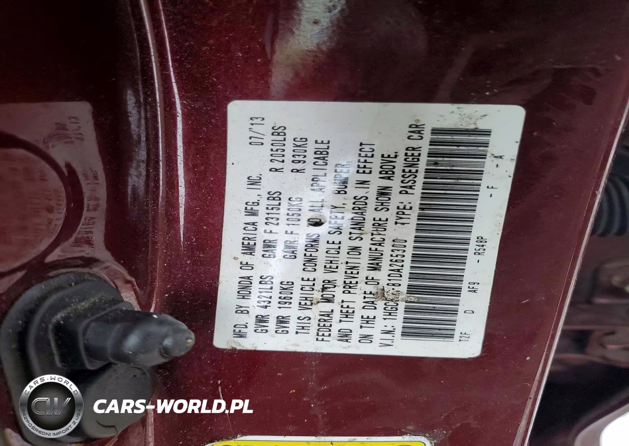 2013 Honda Accord Exl VIN:1HGCR2F81DA265300 - 12