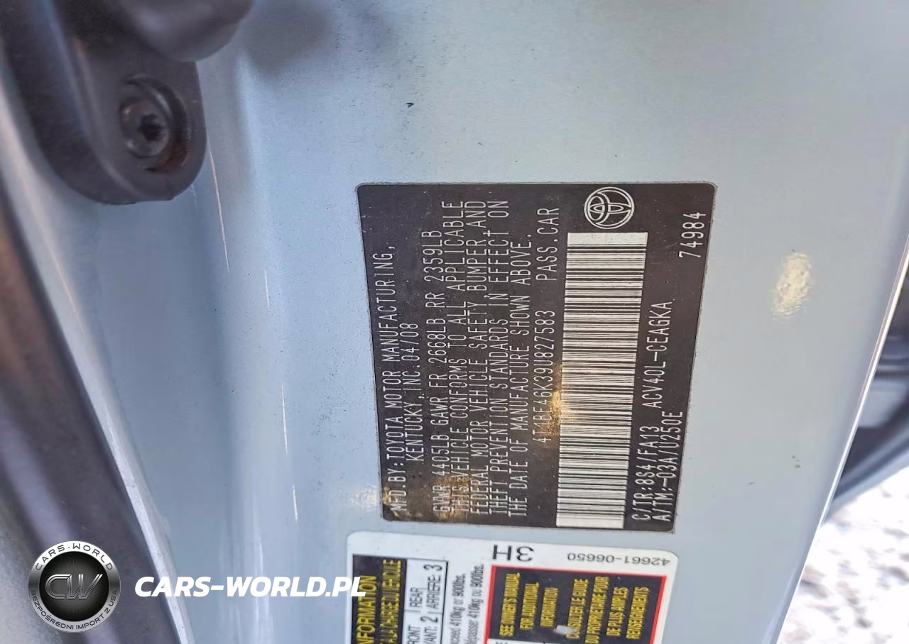 2009 Toyota Camry Base VIN:4T1BE46K39U827583 - 12