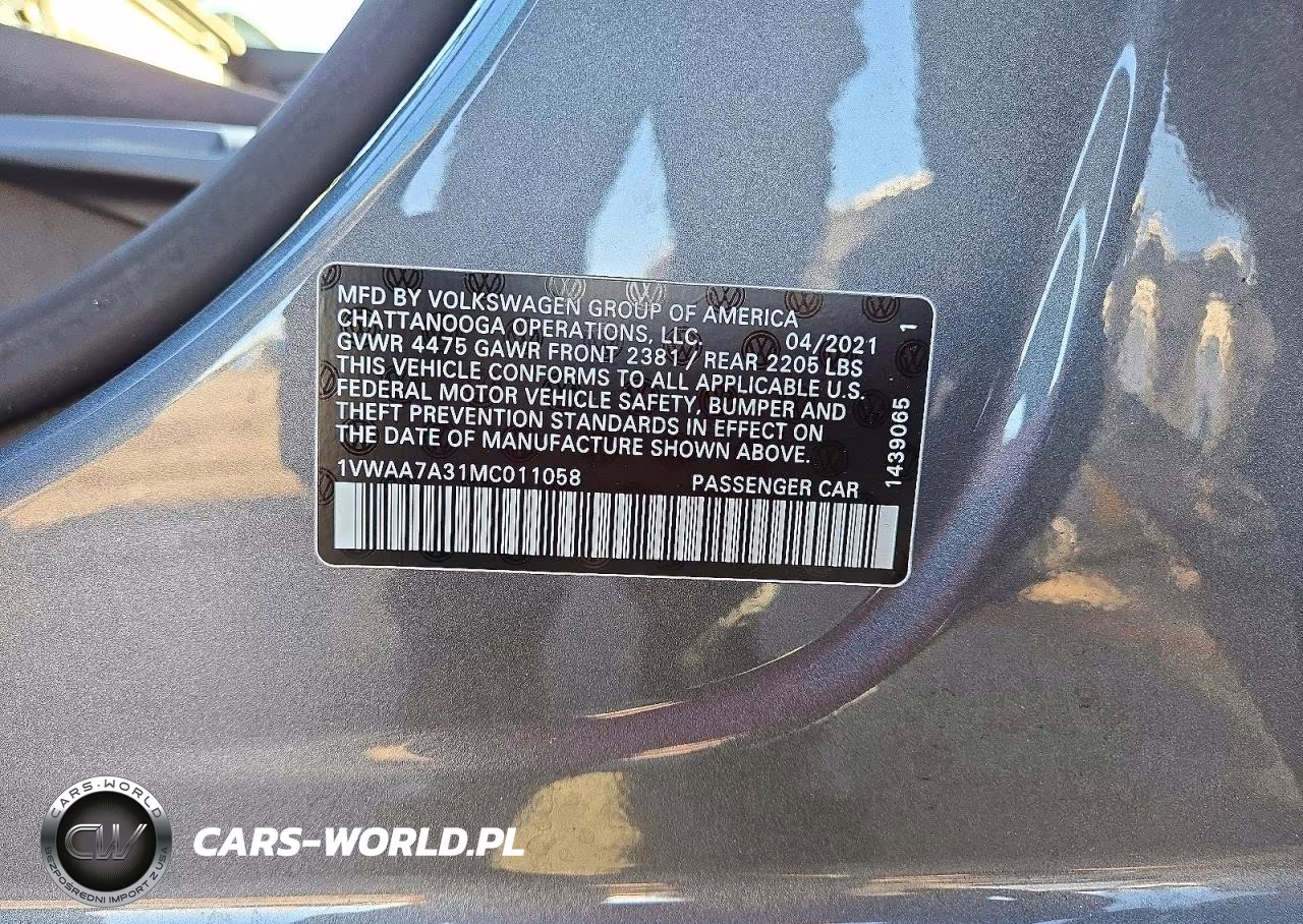 2021 Volkswagen Passat S VIN:1VWAA7A31MC011058 - 12