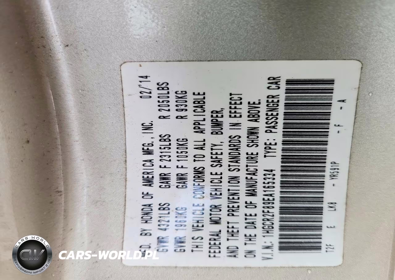 2014 Honda Accord Exl VIN:1HGCR2F89EA165334 - 12