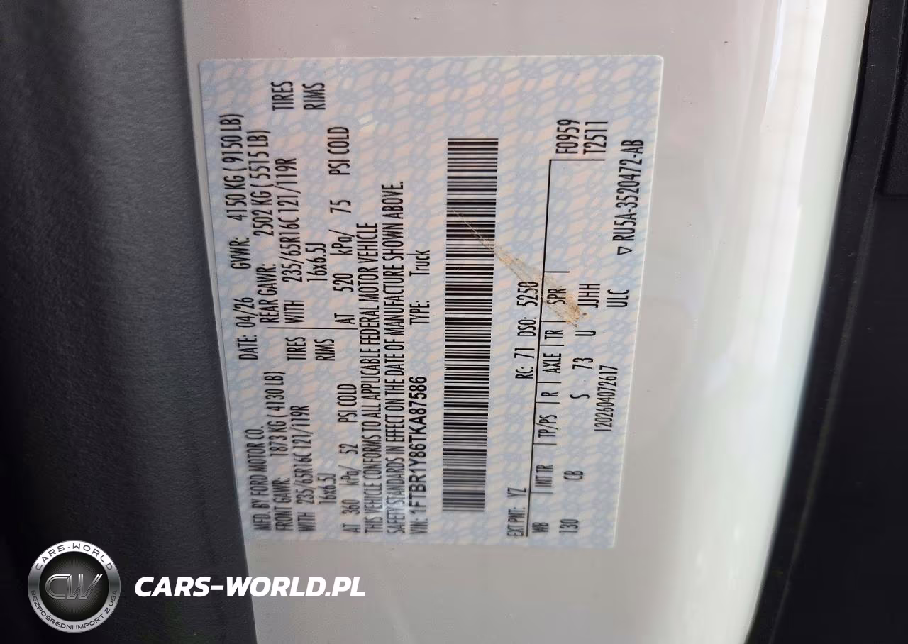 2026 Ford Transit T-250 VIN:1FTBR1Y86TKA87586 - 14