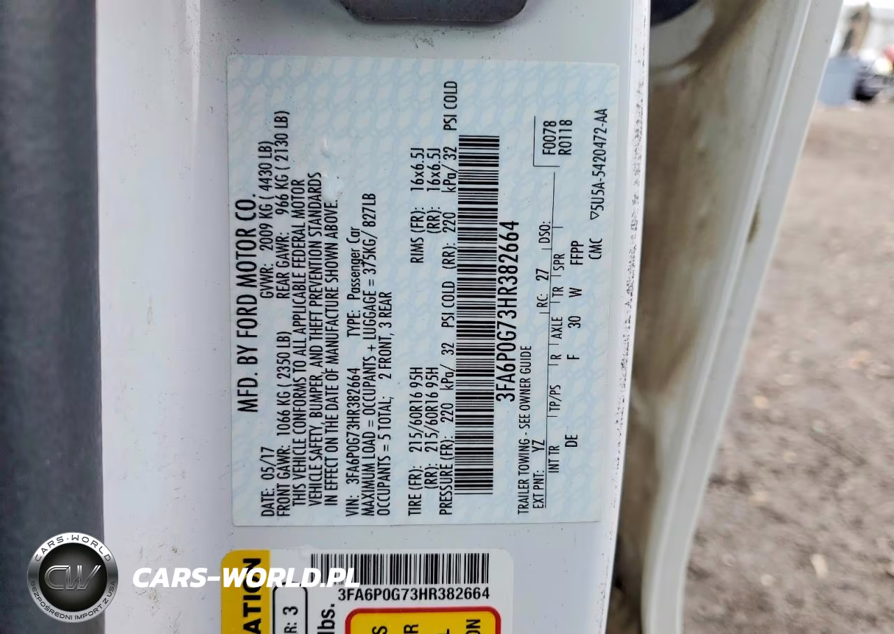 2017 Ford Fusion S VIN:3FA6P0G73HR382664 - 12