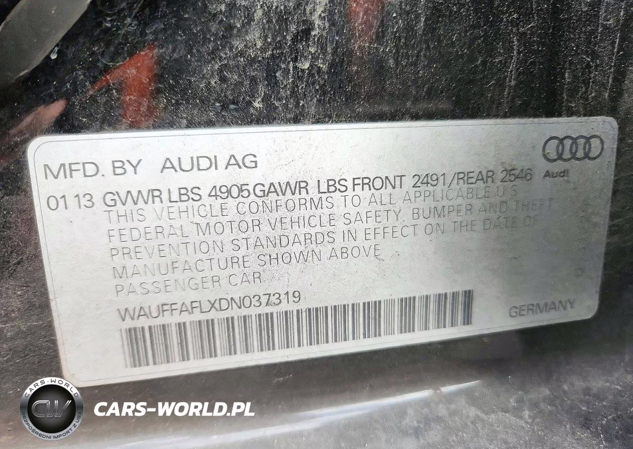2013 Audi A4 Premium Plus VIN:WAUFFAFLXDN037319 - 12