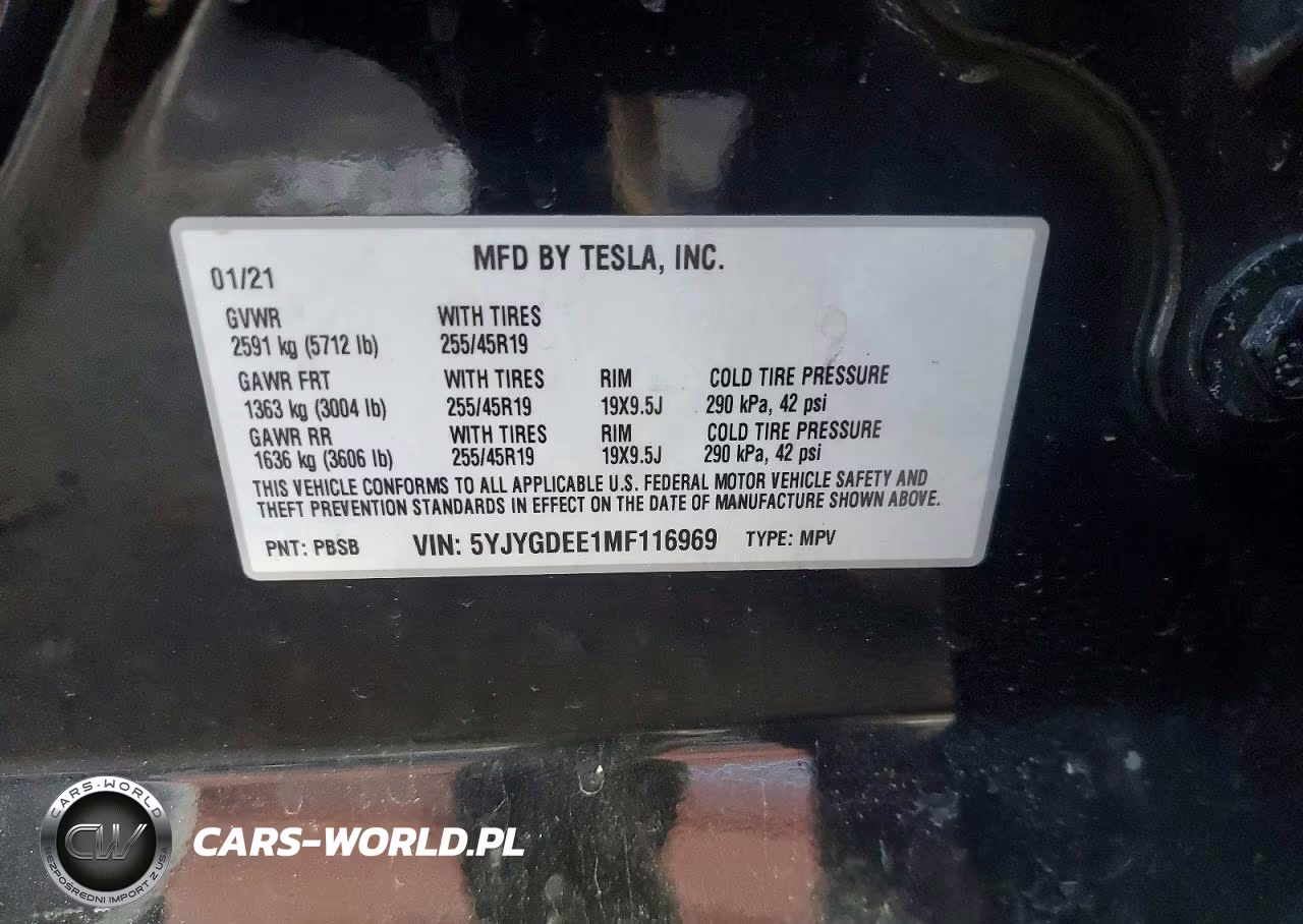 2021 Tesla Model Y VIN:5YJYGDEE1MF116969 - 12