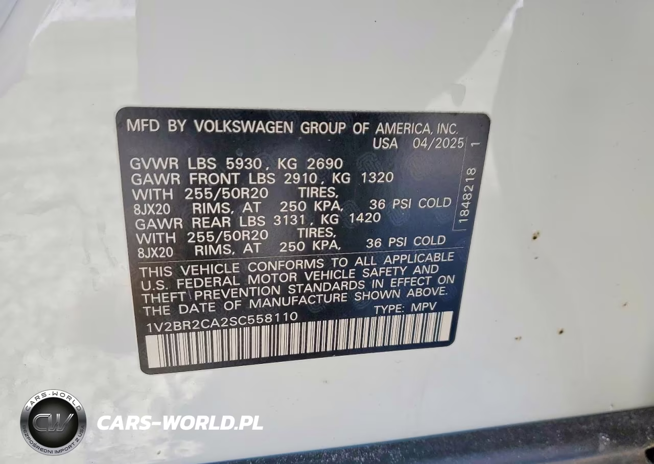 2025 Volkswagen Atlas Sel VIN:1V2BR2CA2SC558110 - 14