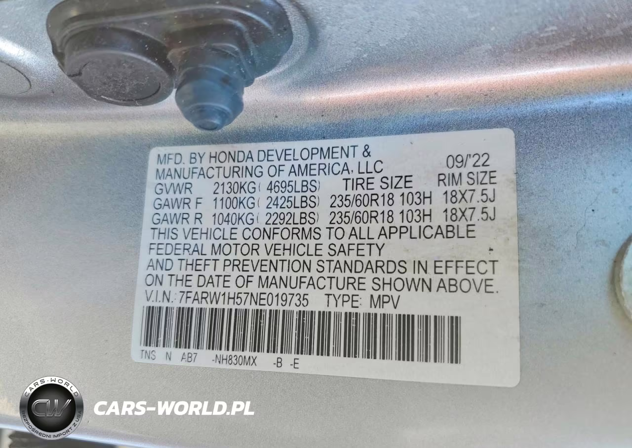 2022 Honda Cr-V Ex VIN:7FARW1H57NE019735 - 13