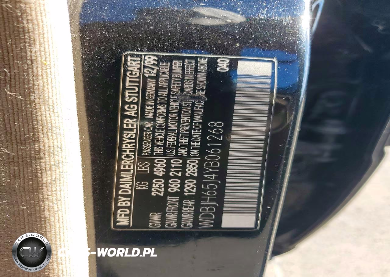 2000 Mercedes-Benz E 320 VIN:WDBJH65J4YB061268 - 12