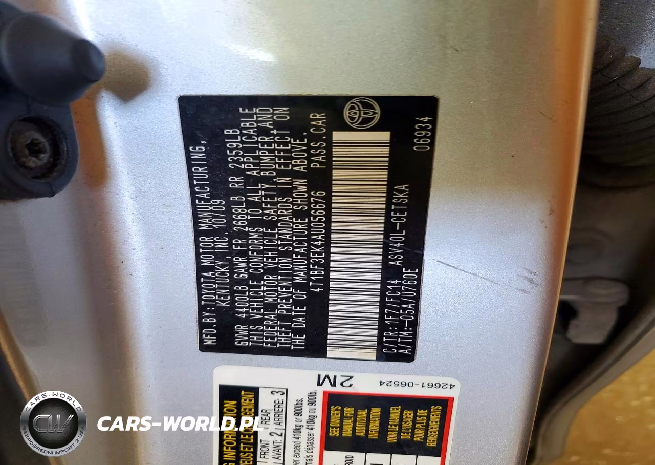2010 Toyota Camry Se VIN:4T1BF3EK4AU056676 - 12