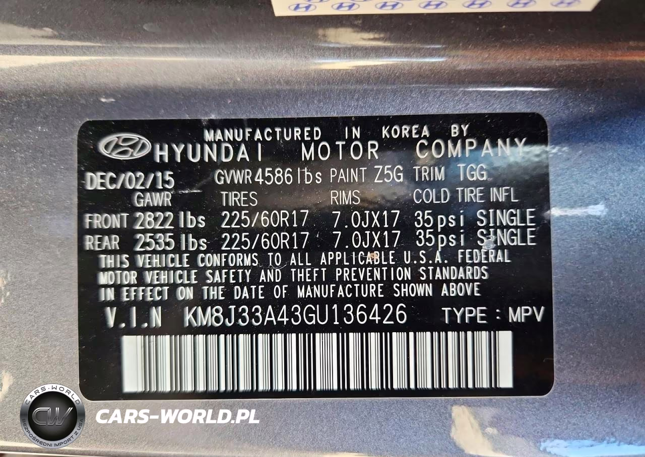 2016 Hyundai Tucson Se VIN:KM8J33A43GU136426 - 13