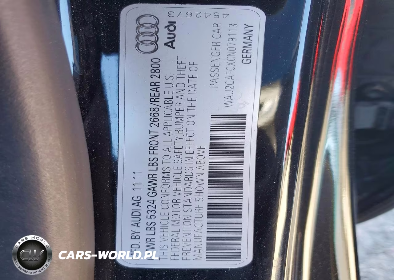 2012 Audi A7 Prestige VIN:WAU2GAFCXCN079113 - 13