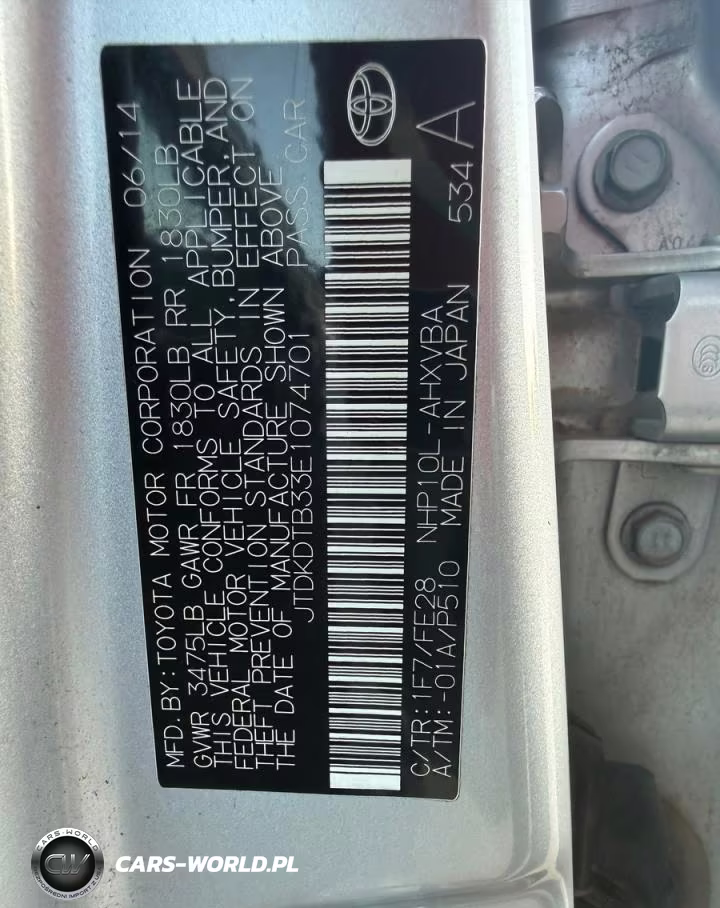 2014 Toyota Prius C One VIN:JTDKDTB33E1074701 - 10