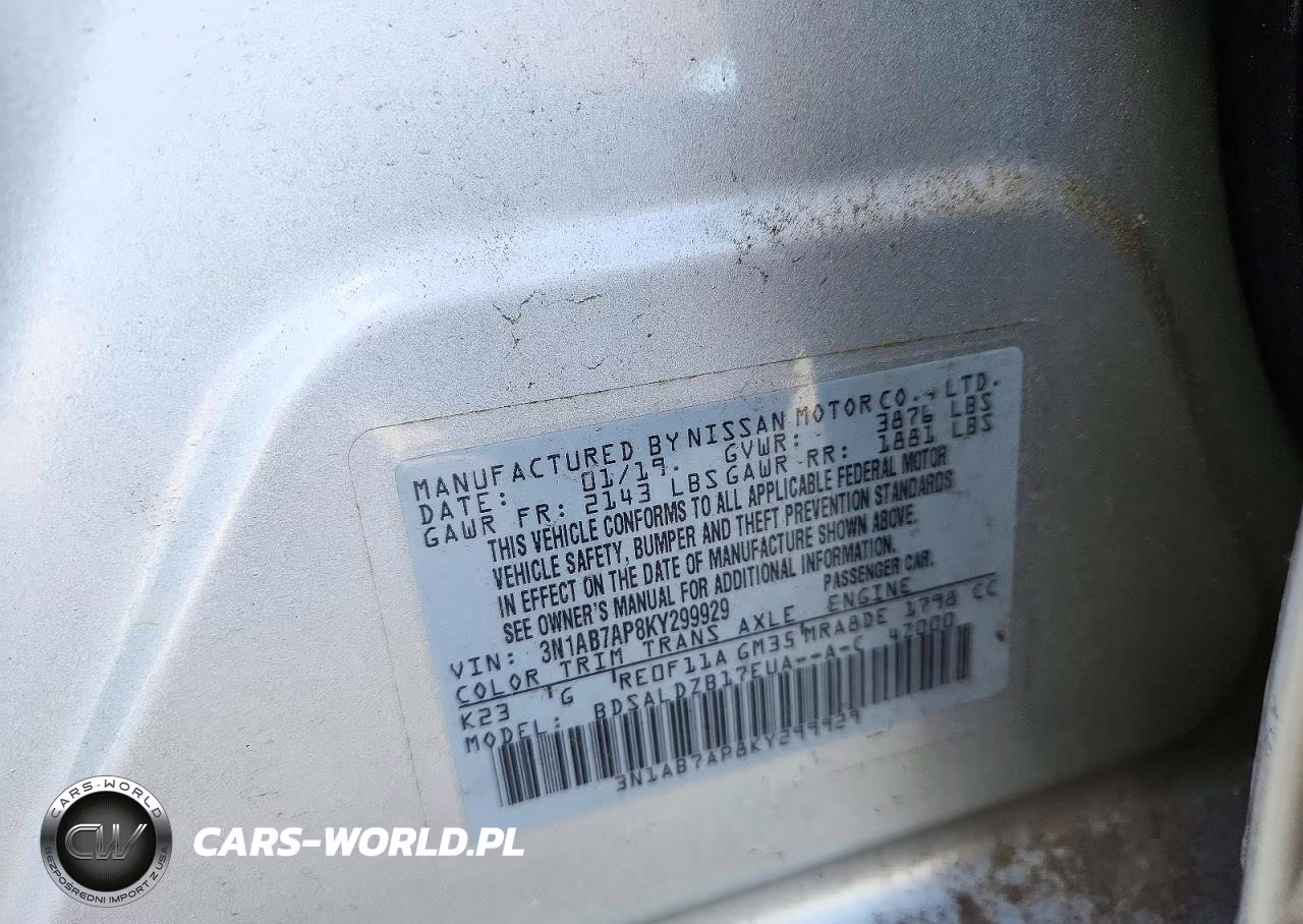 2019 Nissan Sentra Sv VIN:3N1AB7AP8KY299929 - 12
