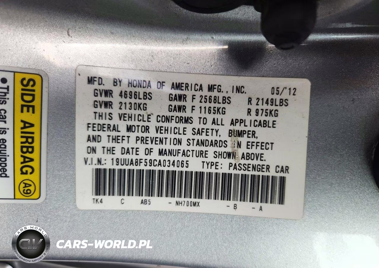 2012 Acura Tl VIN:19UUA8F59CA034065 - 12