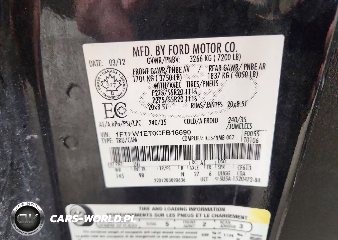 2012 Ford F150 Supercrew VIN:1FTFW1ET0CFB16690 - 13