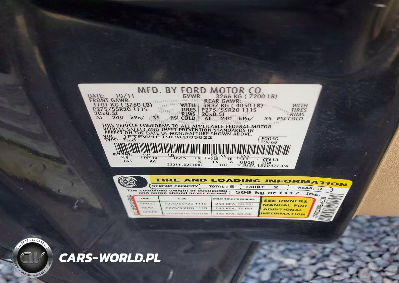 2012 Ford F150 Supercrew VIN:1FTFW1ET9CKD05622 - 12