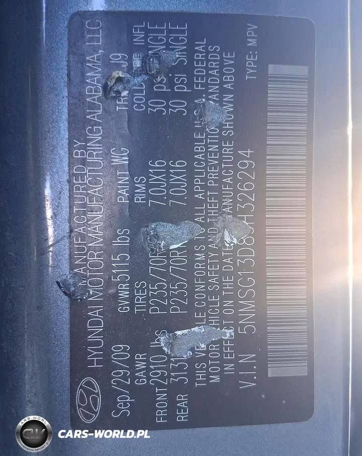 2009 Hyundai Santa Fe Gls VIN:5NMSG13D89H326294 - 14